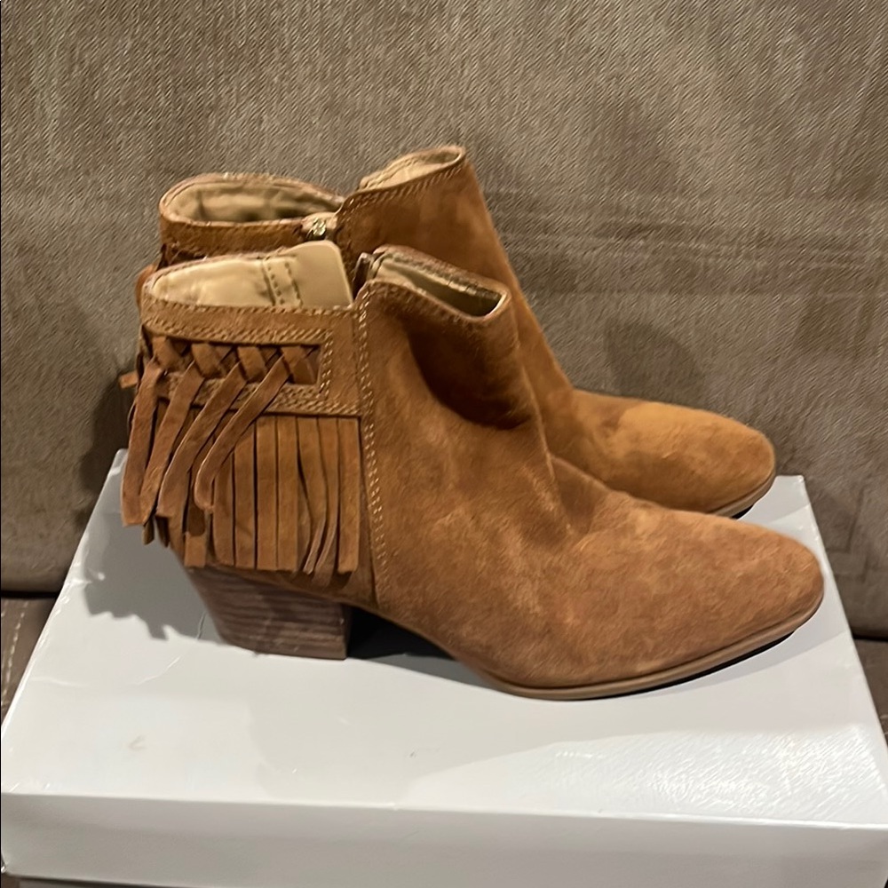Fringe Suede Ankle Boots